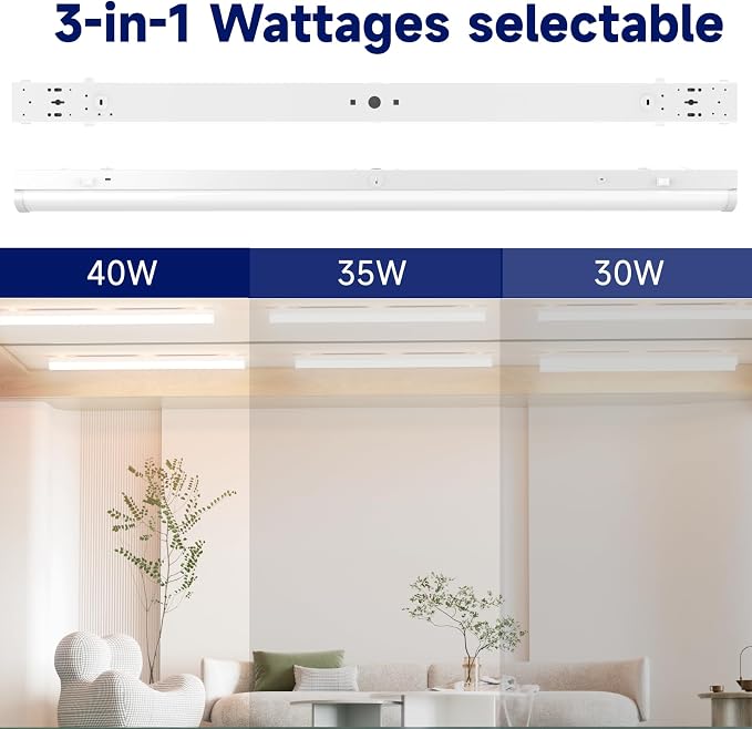 4FT LED Linear Strip Light, LED Shop Lights 30W/35W/40W Selectable, 4 Color - Image 3