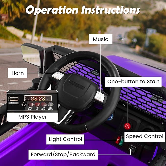 Costzon Ride on Car, 12V Battery Powered Truck Vehicle - Image 2