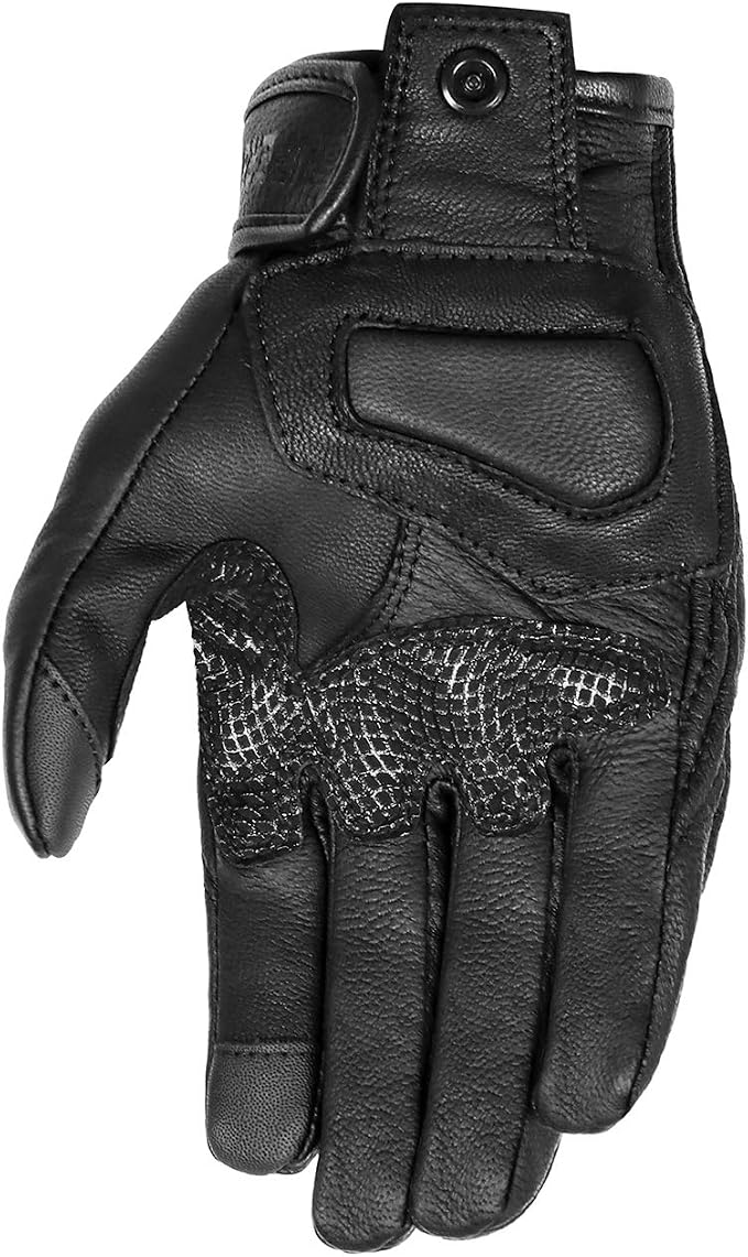 Updated Full Finger Leather Motorcycle Gloves Phone Touch Goat Skin Black - Image 5