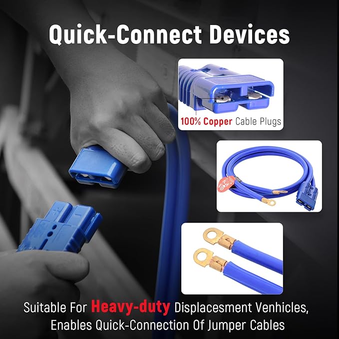 TOPDC Jumper Cables, 1 Gauge 25 Feet 800A Booster Cables - Image 4