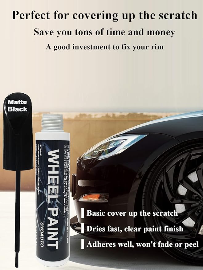 SYOAUTO Black Rim Touch Up Paint Rim Scratch Repair Pen Wheel Touch Up Paint - Image 7