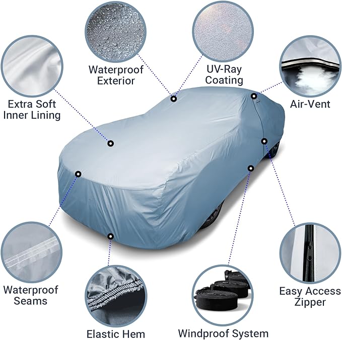 iCarCover Premium Car Cover for 1971-1976 Chevy Caprice Wagon Heavy Duty - Image 4