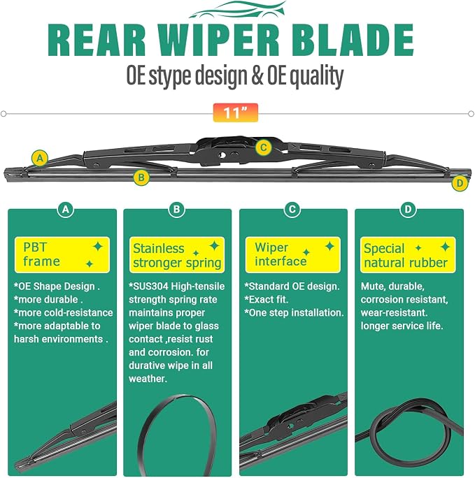 24" 20" 11" Windshield Wiper Blades Replacement - Image 4