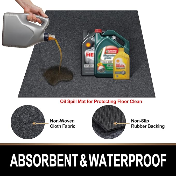 Oil Spill Mat, 3 x 6 Ft, Premium Absorbent Oil Pad. Contains Liquids, Protects - Image 2
