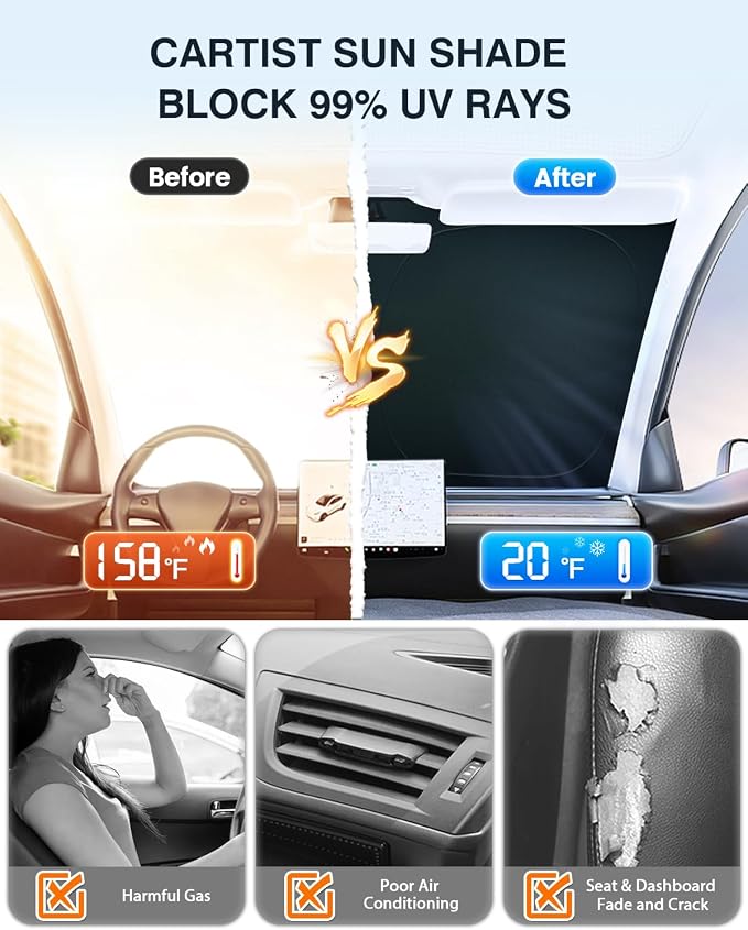 Thickened Windshield Sun Shade for Lexus RX 2023 2024 2025, Foldable Front - Image 6
