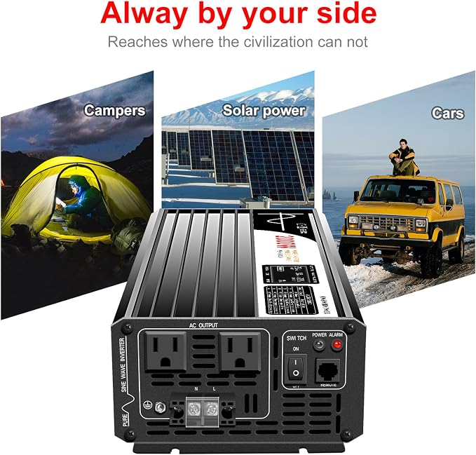 Xijia Pure sine Wave Inverter 2000w Power Inverter dc 12v to 110v 120V ac rv - Image 4