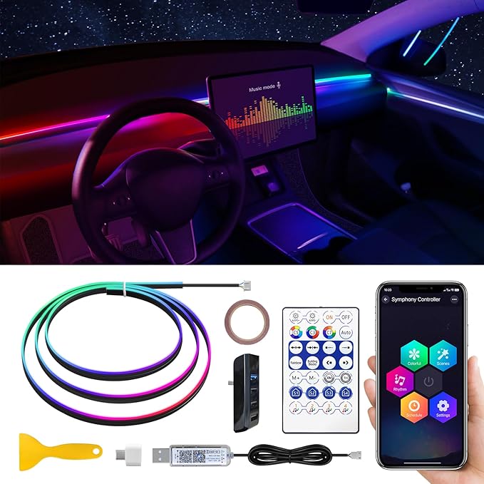 Dreamcolor Acrylic Interior Car LED Strip Light by MAODANER