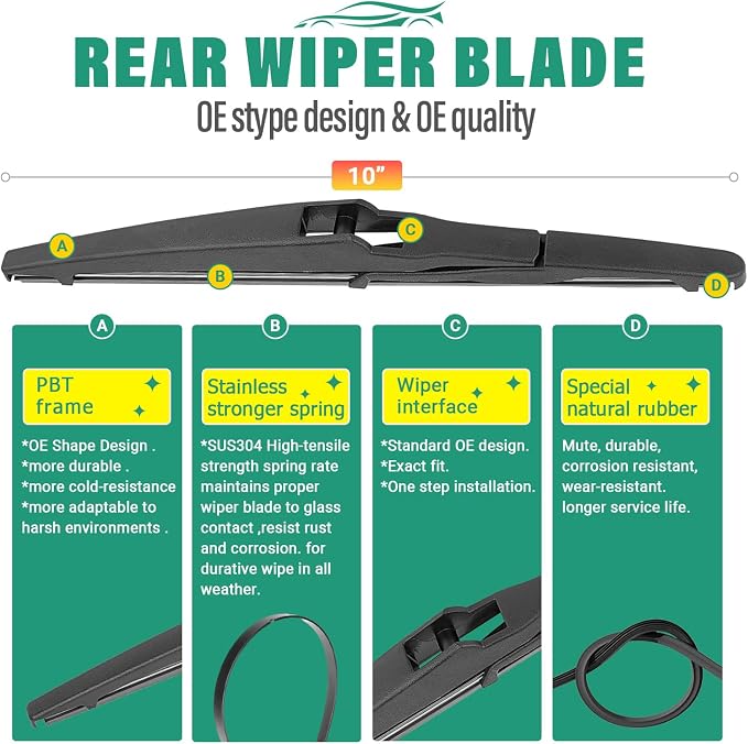 24" 18" 10" Windshield Wiper Blades Replacement - Image 4