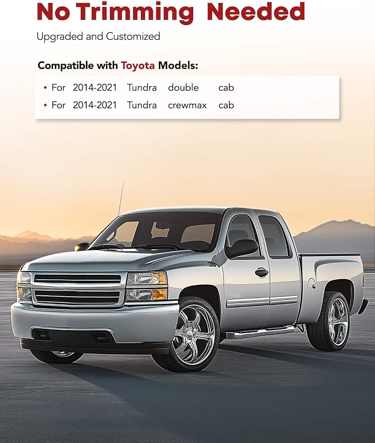 YHTAUTO Floor Mats Fit 2014-2021 Toyota Tundra CrewMax/Double Cab, TPE All - Image 2