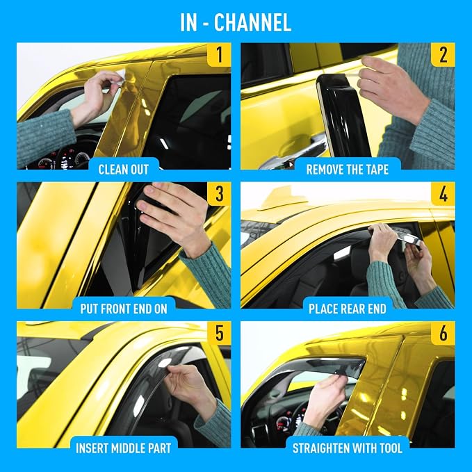 Extra Durable Window Deflectors Tape-On Window Visors Rain Guards Fit - Image 7