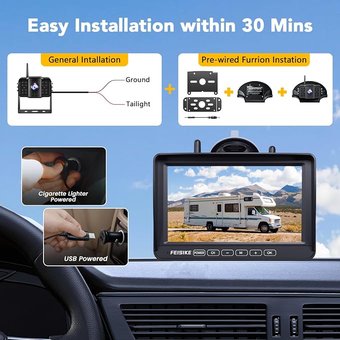 Dual RV Backup Camera Wireless - Image 2