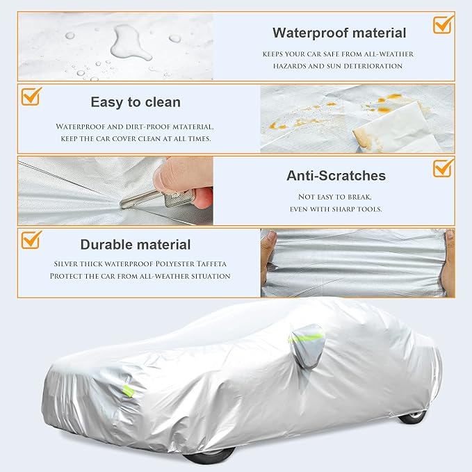 Car Cover, GORDITA Car Covers Waterproof All Weather Snowproof Windproof - Image 6