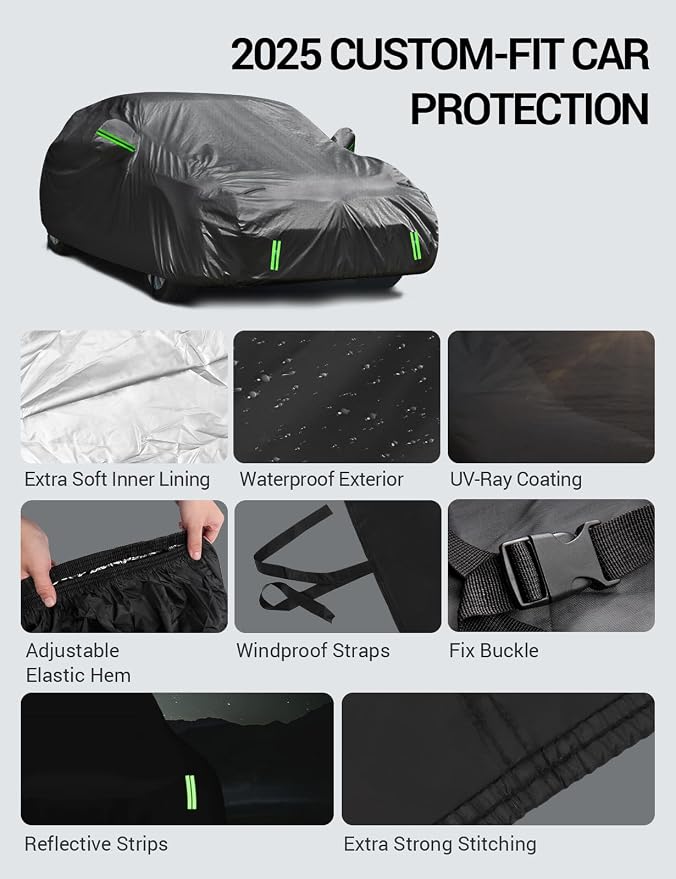 Proadsy 2025 Upgrade 6 Layers Car Cover Custom Fit - Image 8