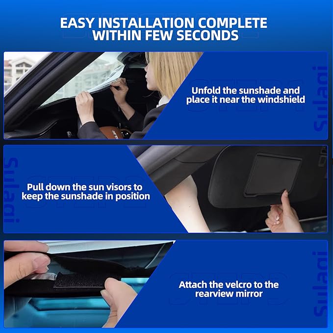 Windshield Sun Shade for Toyo-ta Tacoma 2016-2025 2026 Foldable Sunshade Custom - Image 5