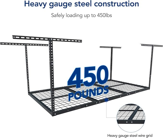 FLEXIMOUNTS 4x6 Overhead Garage Storage Adjustable Ceiling Rack 72" Length x - Image 3
