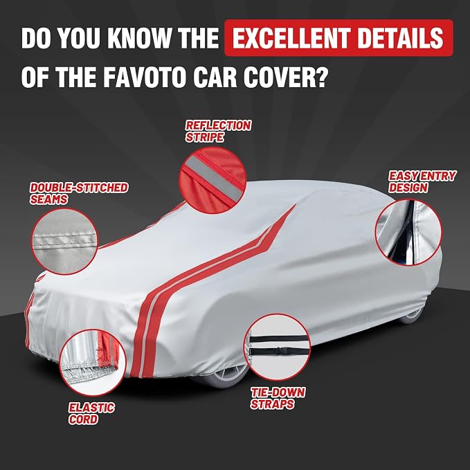 Favoto Car Cover Waterproof Outdoor - Image 4