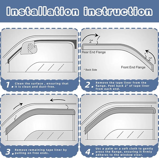Window Visors Rain Guards fits 2014-2018 Forester, Out-Channel Window Wind - Image 5