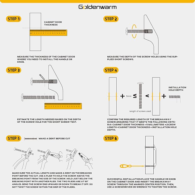 goldenwarm 10 Pack Black Cabinet Knobs T Bar - Image 6