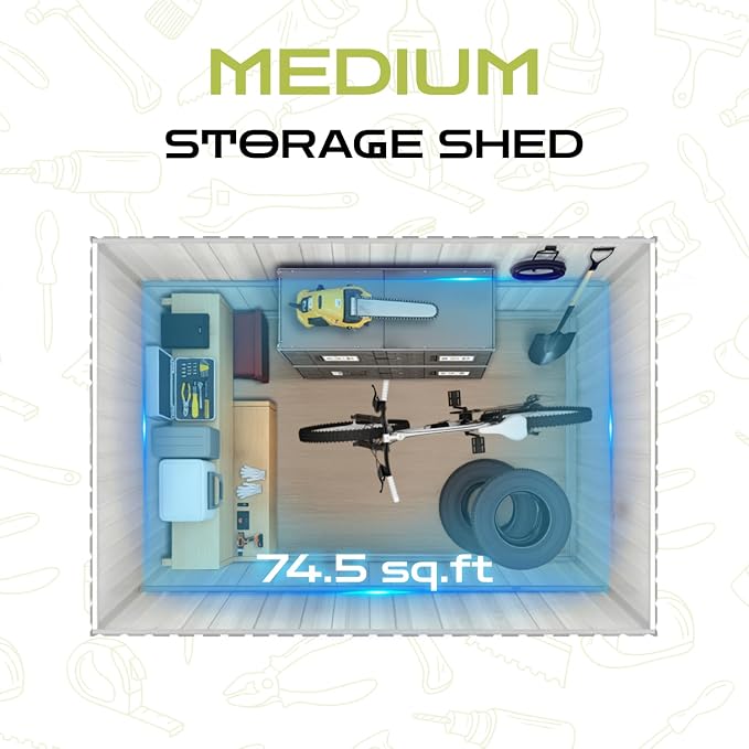 9.1' x 8.5' Outdoor Storage Shed, Sturdy Metal Building w/Windows & Lockable - Image 3