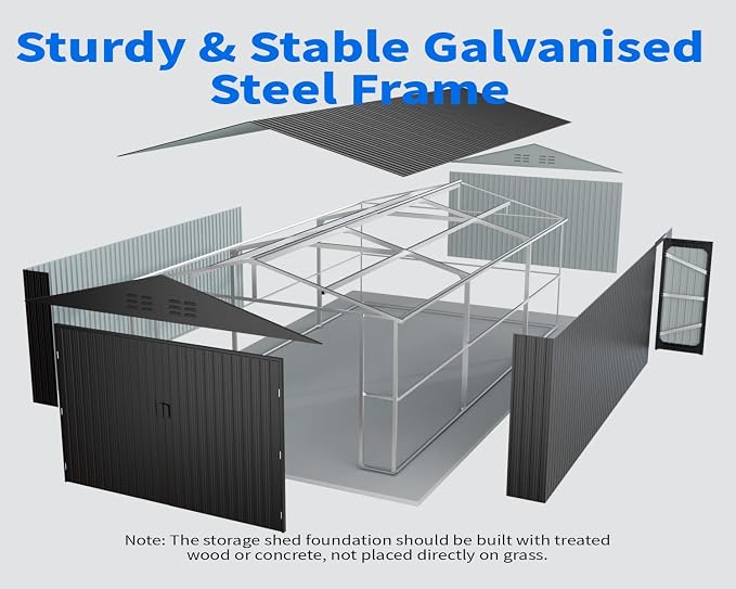 20x13 Metal Shed, Metal Garage Building - Image 9