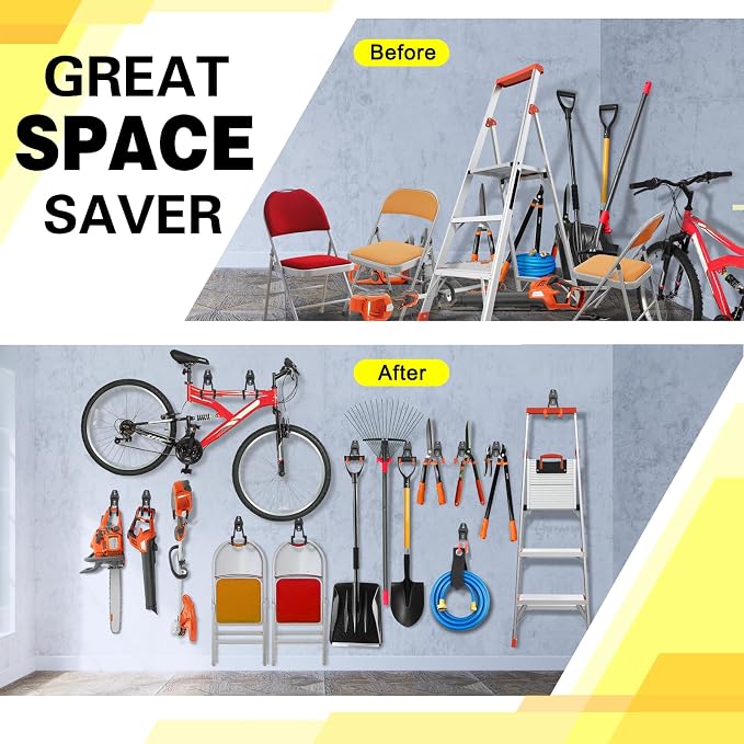 10 Pack Garage Hooks Heavy Duty Storage Organizer Wall Mount Power and Garden - Image 4