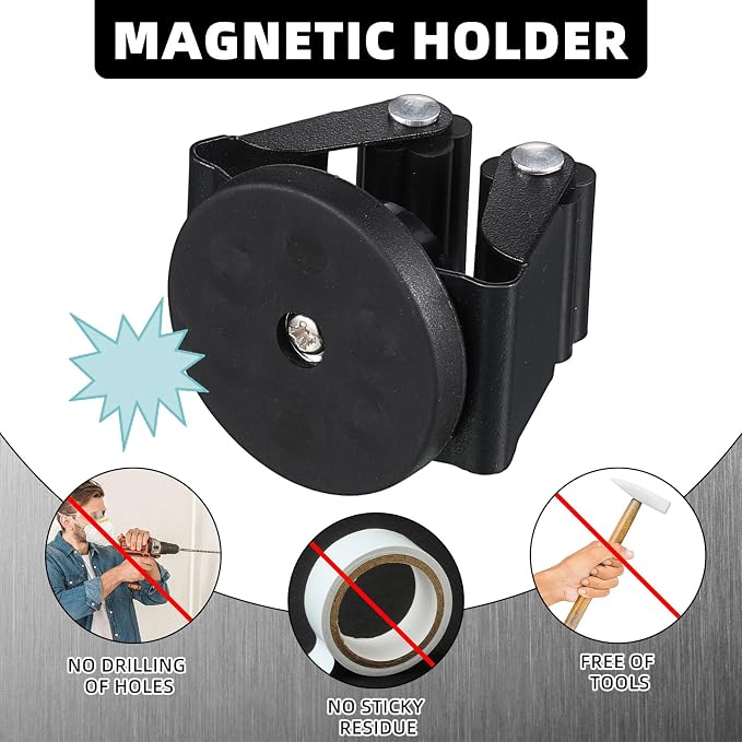 8 Pcs Magnetic Mop Broom Holder Movable Magnetic Broom Holder Rack, Anti Slip - Image 4