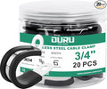 20pcs 3/4 Inch Stainless Steel Cable Clamps, Rubber Coated Cushioned Insulated by OURU