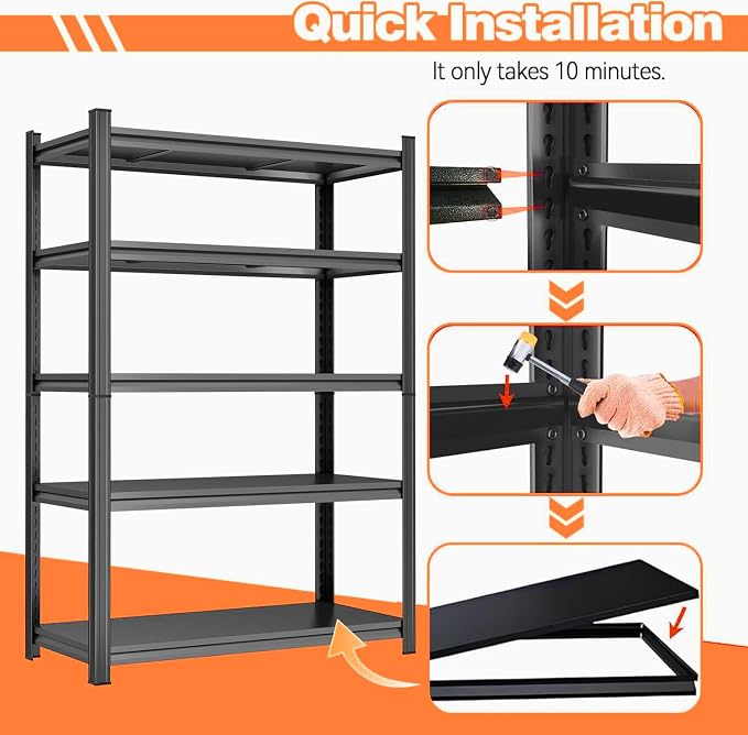 Garage Shelving Metal Storage Shelves 3500Lbs Garage Storage Shelves Heavy Duty - Image 3