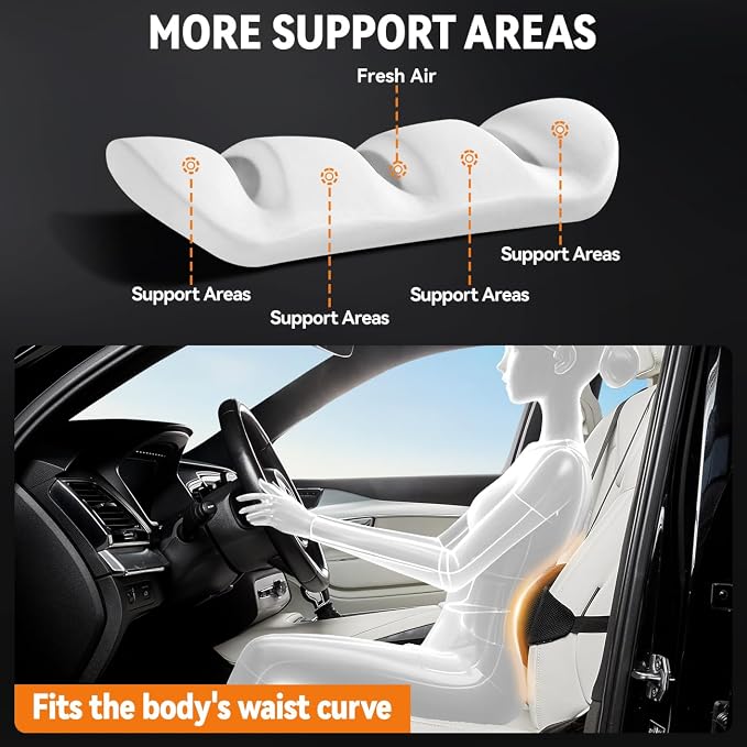 Lumbar Support Pillow for Car, Back Support for Car Seat Cushion, Adjustable - Image 3
