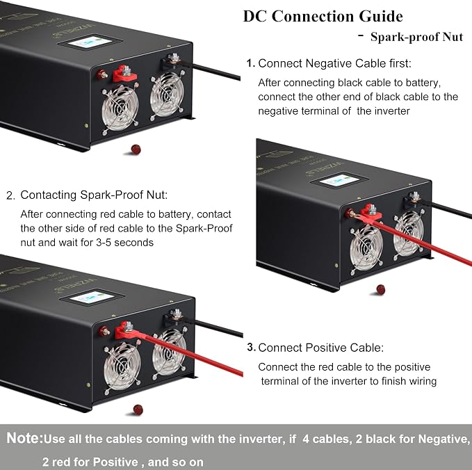 WZRELB 8000W 48V Pure Sine Wave Inverter, 48 Volt DC to AC 120V 240V Split - Image 6