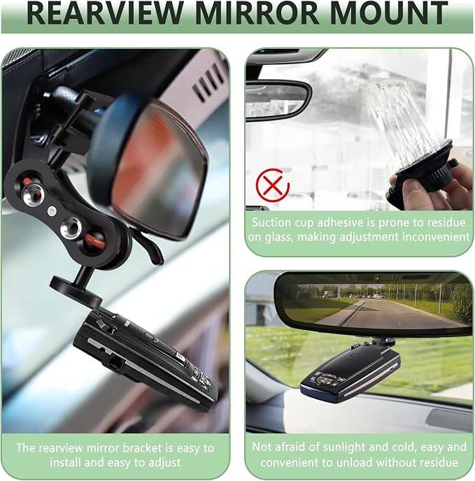 Radar Mount Mirror Mount Bracket，Aluminum Radar Detector Mount - Image 5