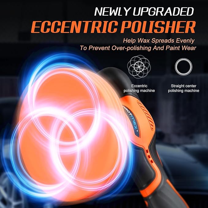 Cordless Car Buffer Polisher w/ 2x2000mAh 21V Batteries, 6 Inch Car buffer - Image 3