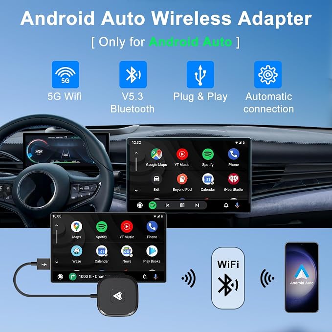 Android Auto Wireless Adapter for Wired Android Auto Cars Converts Wired to - Image 2