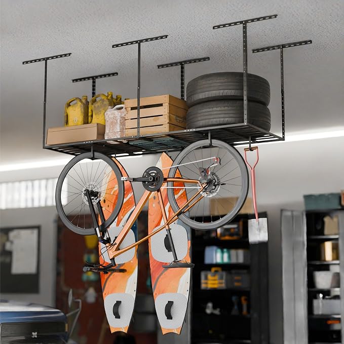 SunsGrove Heavy-Duty 4-Pack Overhead Garage Ceiling Storage Hooks, Add-On - Image 3