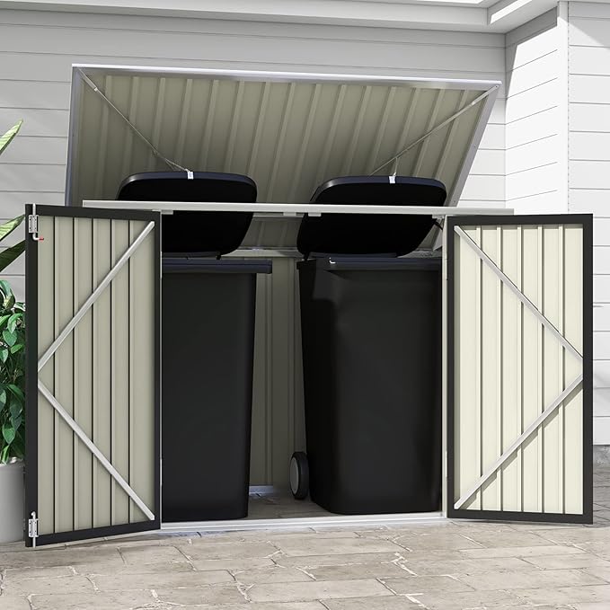 Patiowell 6 x 3 FT Horizontal Metal Shed, Outdoor Storage Shed - Image 2