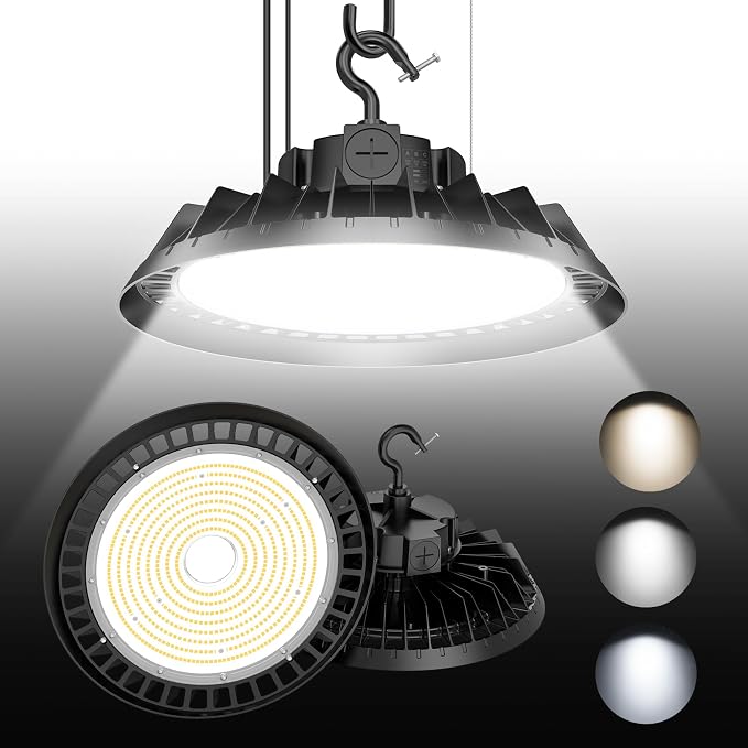 LED High Bay Lights, 300W UFO High Bay LED Shop Lights, 45000LM Adjustable CCT by BBESTLED