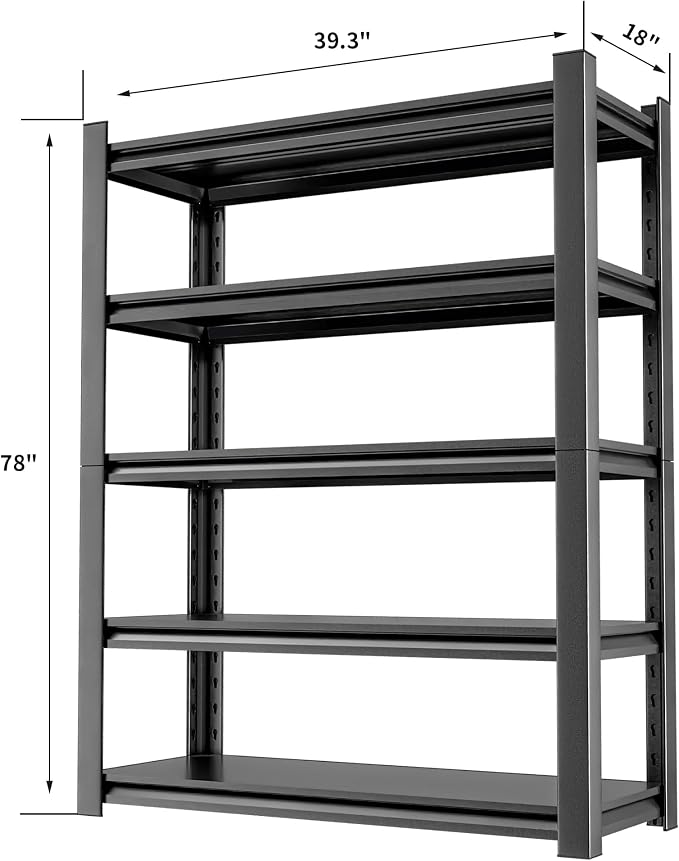 Garage Shelving Unit, Heavy Duty 5 Tier Storage Shelf, Industrial Utility - Image 3