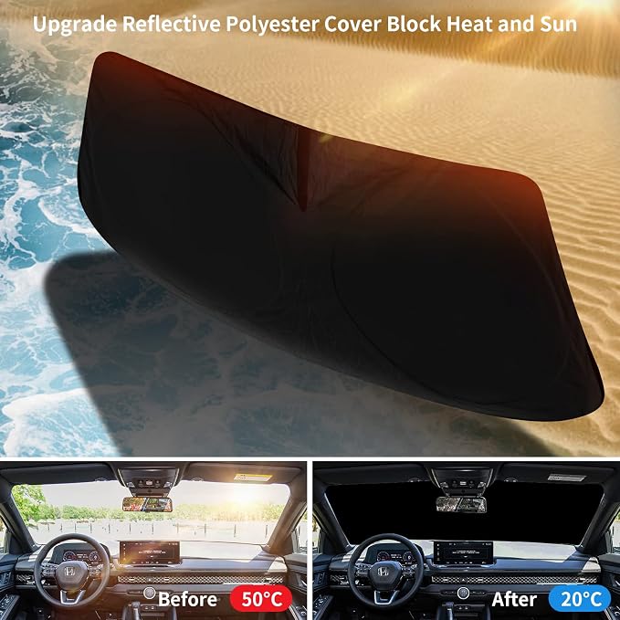 Windshield Sun Shade for Honda Pilot 2016-2025 2026 Windshield Cover, Front - Image 3