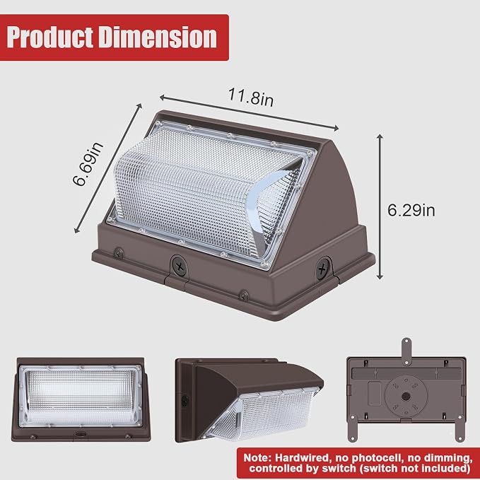 120W LED Wall Pack, 15840 Lumen Super Bright Outdoor Wallpack Lights, 5000K - Image 4