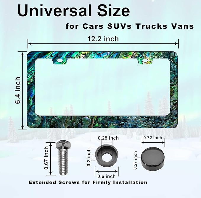 Abalone License Plate Frame-Faux Abalone Car License Plate Holder Auto - Image 5