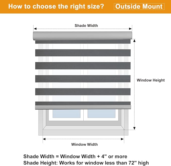 Persilux Window Blinds Cordless, Zebra Roller Shades - Image 8