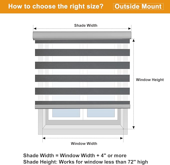 Persilux Cordless Zebra Shades Free-Stop Window Shades Dual Layer Light Control - Image 8