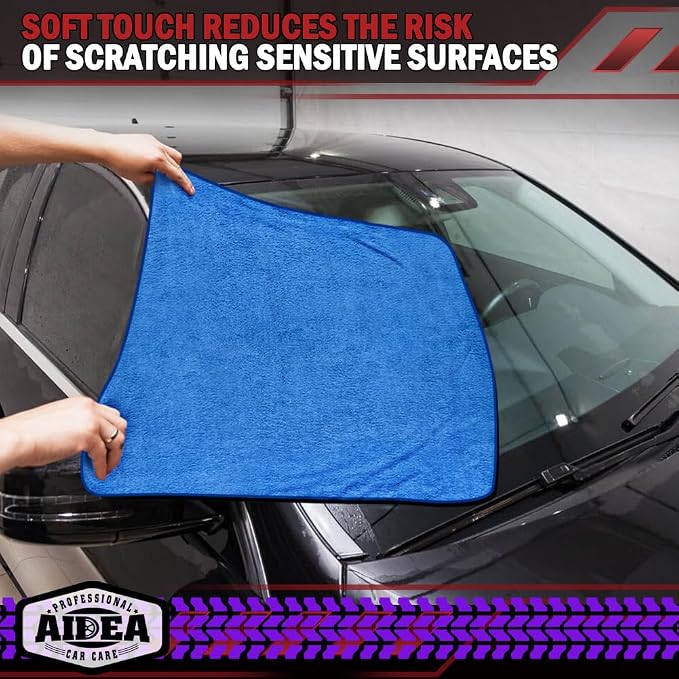 AIDEA Microfiber Towels for Cars-2PK, Large Professional Car Drying Towel - Image 5