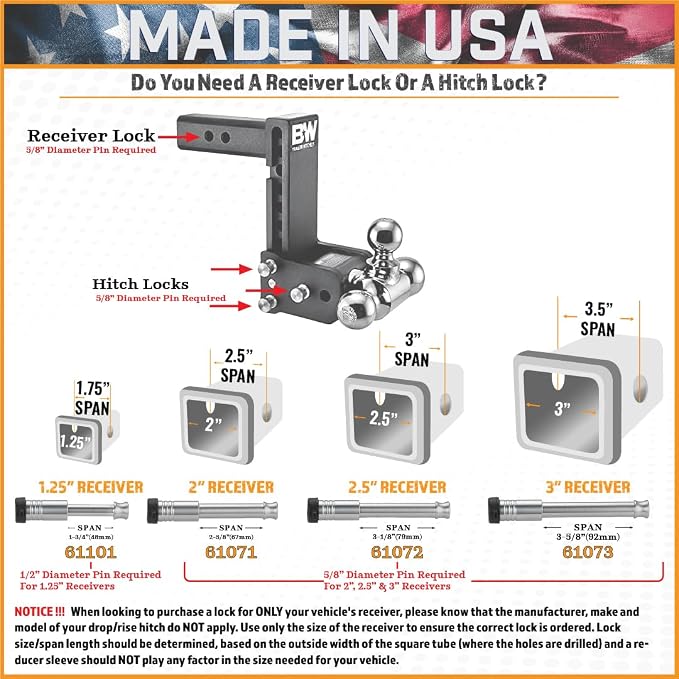 61571 | 2 Pack, Keyed Alike, Receiver Locks - Image 4