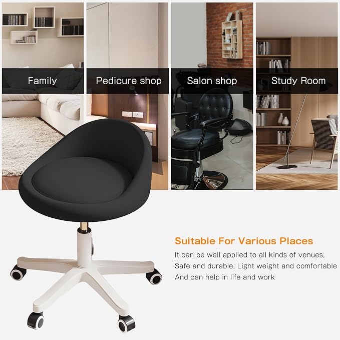 Rolling Stool Set of 4 Rolling Hydraulic Salon Stool - Image 5