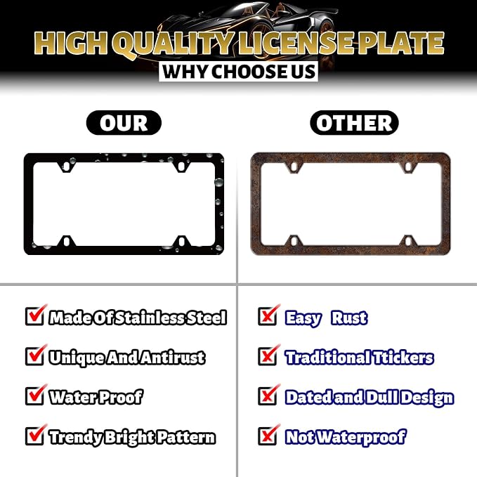 Tropical Hibiscus Flower License Plate Frame Colorful Floral Leaves License - Image 3