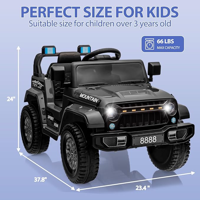 12V Kids Ride On Truck Car, Battery Powered Electric Vehicles - Image 6