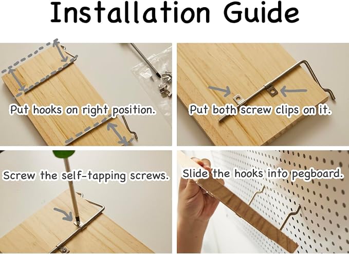 SEVENY 1 Pack Pine Wooden Pegboard Shelf Wall Organizer, Shelves - Image 5