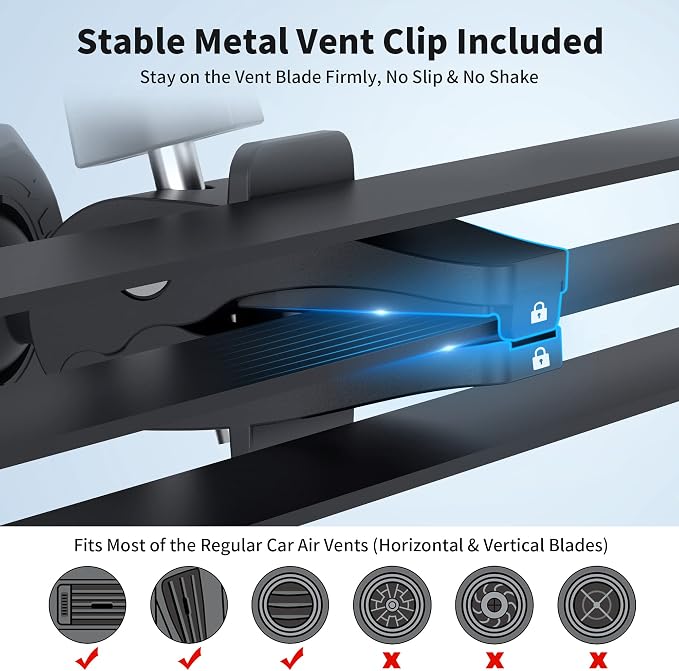 PROfezzion CD Slot & Vent Clip Combo Magnetic Phone Holder Compatible - Image 6