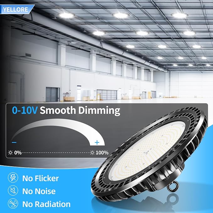 500W LED High Bay Light 72, 500LM DLC ETL Listed Industrial Grade UFO Light - Image 4